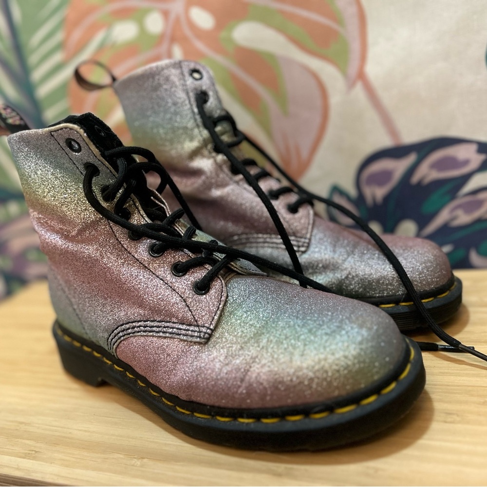 Glitter Dr. Martens 1460 Pascal Combat Boots, 9